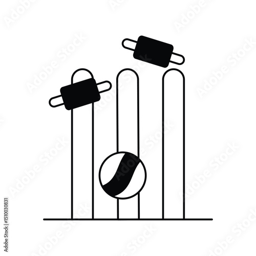 wicket glyph outline icon with white background vector stock illustration
