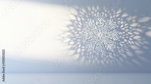Snowflake shadow on white wall