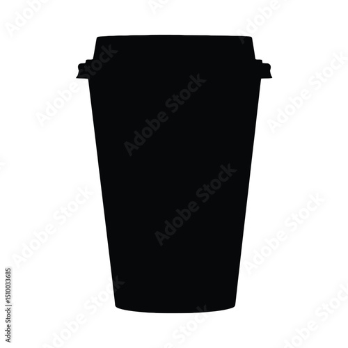 Disposable coffee cup silhouette image