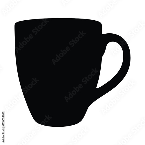 Simple coffee mug silhouette illustration