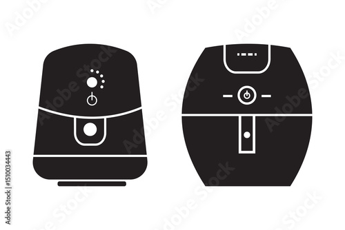 Air fryer icon. cooking fry appliance icon simple . Cooking air fryer appliance icon for logo, website, social media, mobile app etc Vector illustration. isolated on white and black background. EPS 10