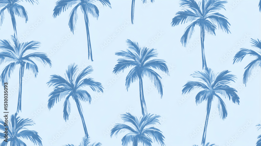light blue palm trees repeated pattern background light blue palm trees repeated pattern background