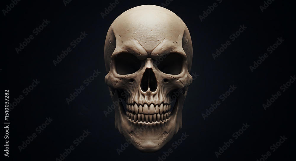 Detailed Skull Portrait on Dark Background for Anatomy Study Detailed Skull Portrait on Dark Background for Anatomy Study