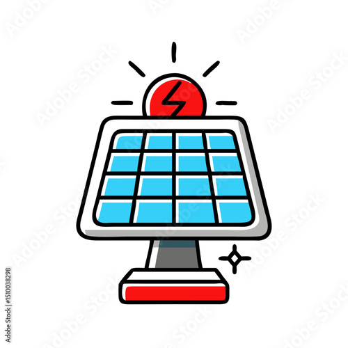 Solar panel generating electricity.