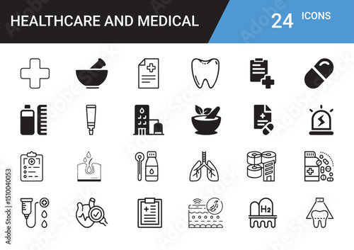 Healthcare and Medical Icons: A curated set of precisely designed medical and healthcare icons, perfect for visual communication.