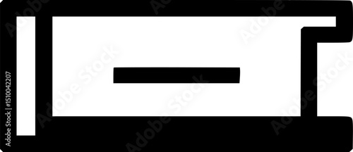 Black graphic white rectangle inside black lines horizontal bar centered inside