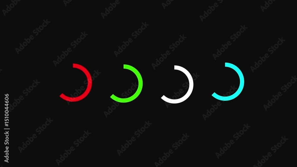 Set of circle loading progress bar animation, progress bar set of circles rotation, minimalist loading circle animation on black background, circle loading for upload, install, game level process. Set of circle loading progress bar animation, progress bar set of circles rotation, minimalist loading circle animation on black background, circle loading for upload, install, game level process.