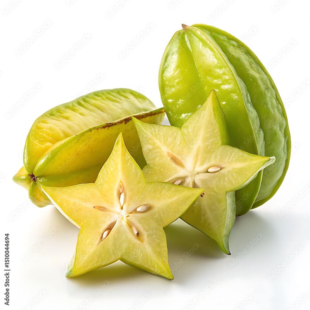 Fototapeta premium Starfruit on white background