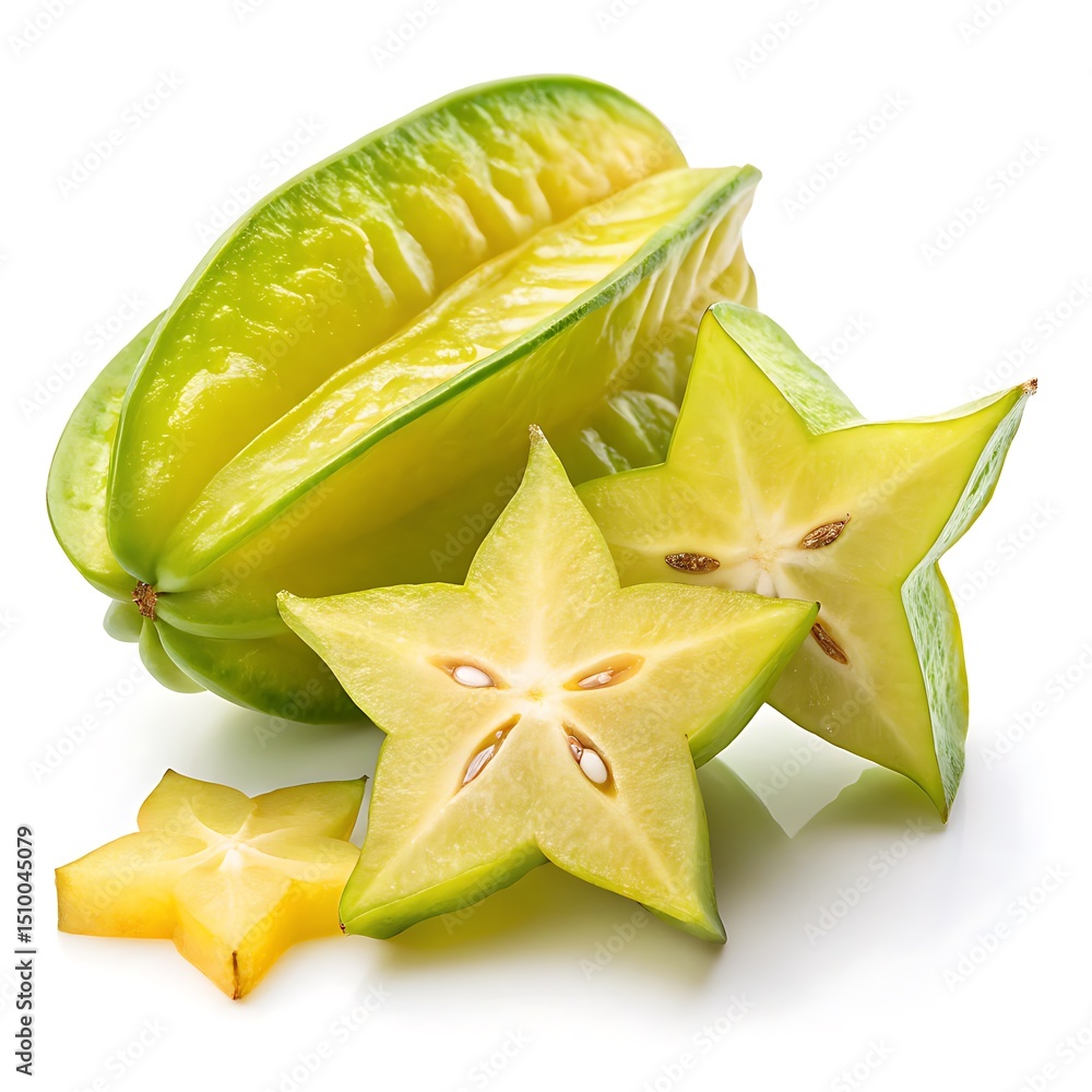 Fototapeta premium Starfruit on white background
