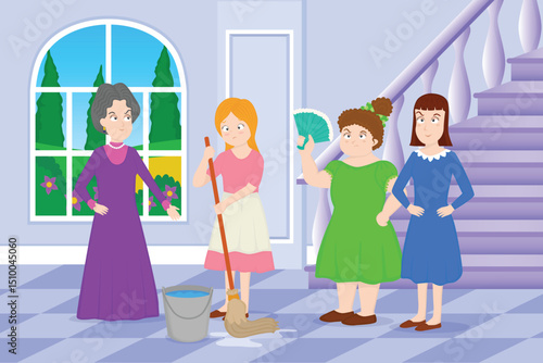 Fairy tale part 1 poor good girl lives in misery with her stepmother and stepsisters