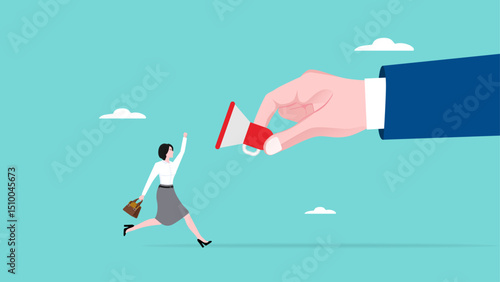 see business opportunity with money power, businesswoman flies on banknotes while using binoculars to see business opportunities, looking for the next business strategy with money vector illustration