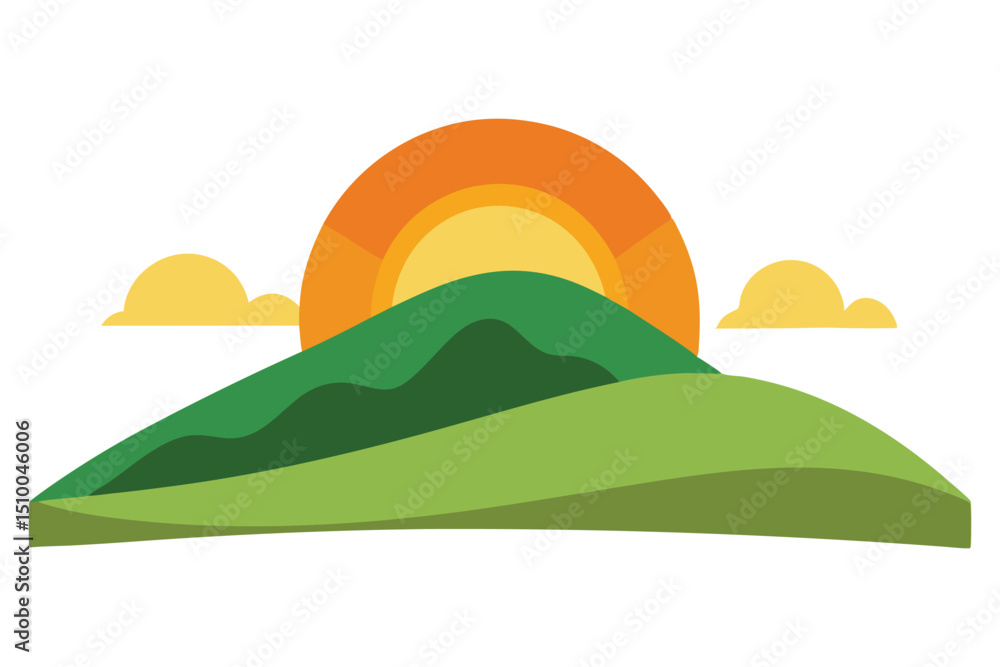 Fototapeta premium Hill with sunrise