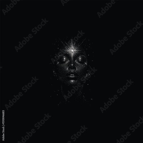 Sun goddess design vector template illustration