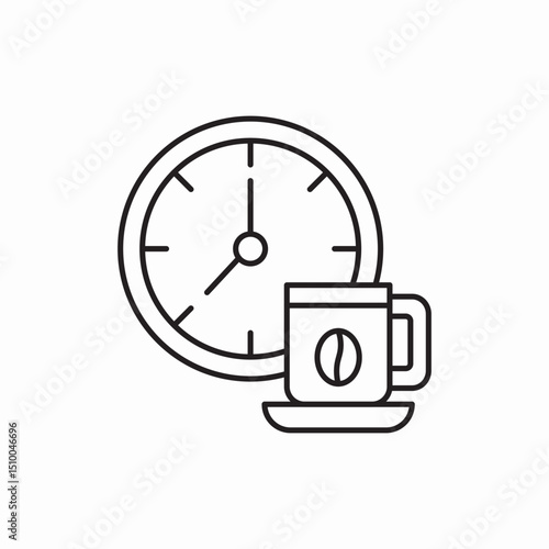 Coffee time break cup icon vector sign