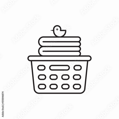 ironed towels icon vector sign