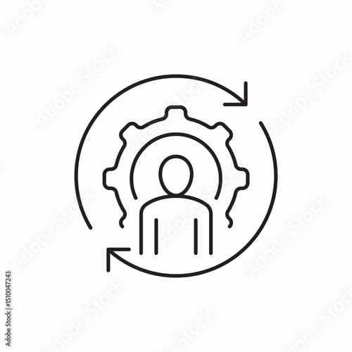 Team rotation management cycle icon vector sign