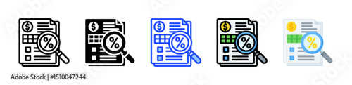Tax Audit Icon Collection With Multiple Styles