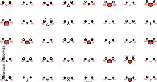 Funny Manga Style Emoji Faces
