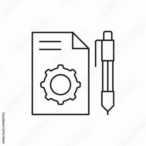 Document settings configuration tool icon vector sign