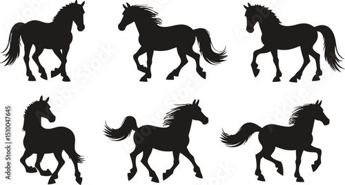 Animal Horse Silhouette Graphic Set
