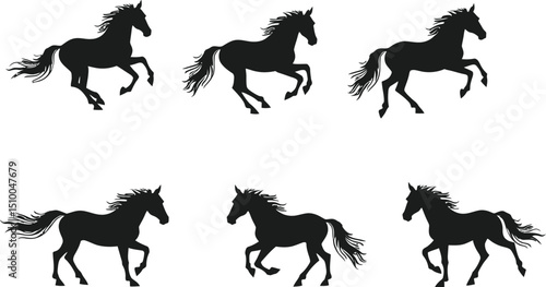 Animal Horse Silhouette Graphic Set