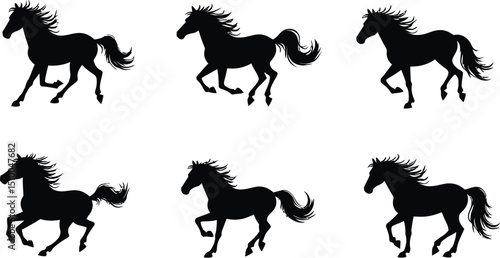 Animal Horse Silhouette Graphic Set