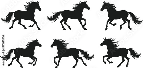 Animal Horse Silhouette Graphic Set