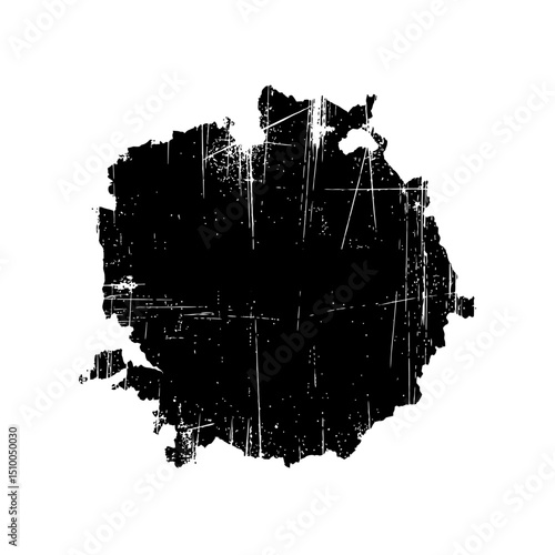 Scratch and dent grunge texture isolated on white background with distress effect, damaged and worn surface for overlay, abstract design element, vintage retro style