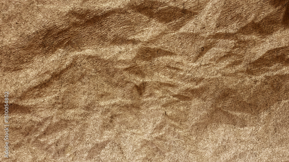Naklejka premium Close-up of Crumpled Brown Paper Texture