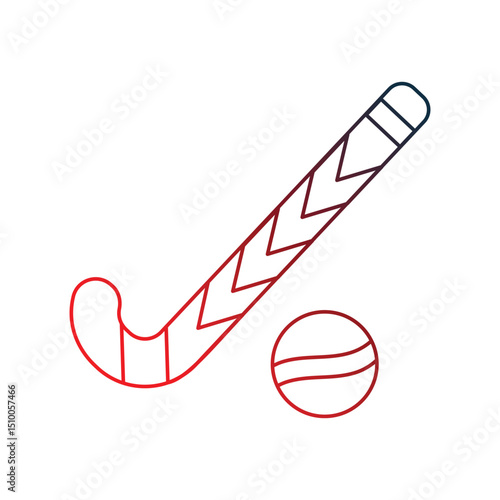 hockey gradient outline icon with white background vector stock illustration