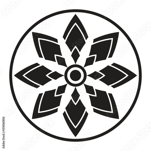 Classic  flower floral round shape icon mandala illustration vector design. 