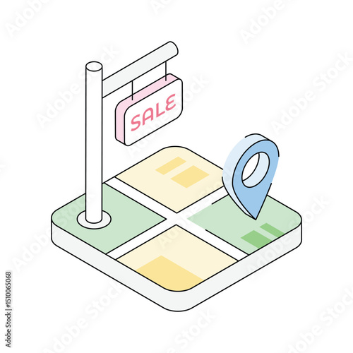 Have a look at this isometric land location icon