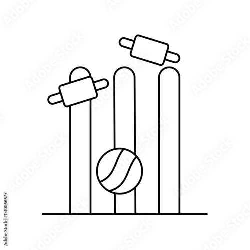 wicket lineal icon with white background vector stock illustration