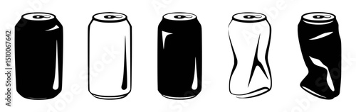 Soda cans in various states of condition