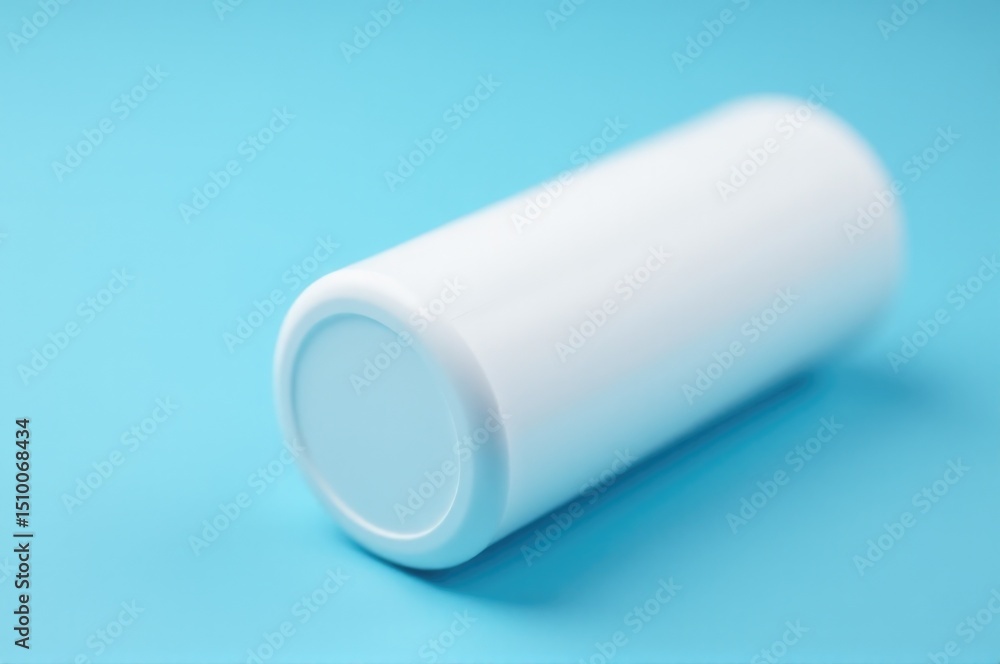 A close-up view of a bottle sitting on a blue surface A close-up view of a bottle sitting on a blue surface