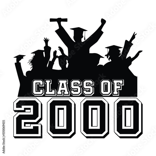 Class Of 2000 t shirt Design Vector, Vintage Class
