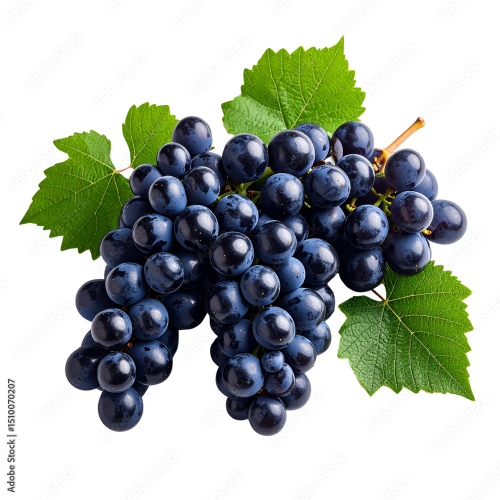Fototapeta premium Fresh ripe and juicy red grapes isolated on white background. 
