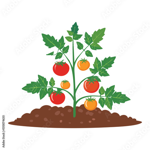 young tomato seedling in soil – organic farming