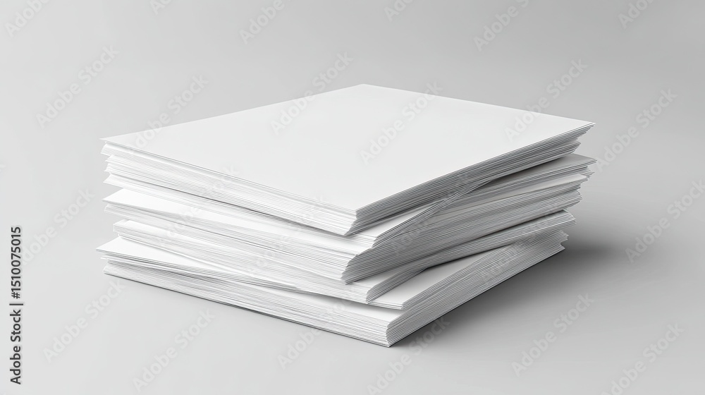 Crisp white sheets stacked ready for stories ideas or a fresh start under simple neutral lighting Crisp white sheets stacked ready for stories ideas or a fresh start under simple neutral lighting