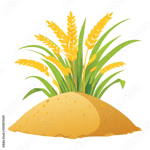 Golden Grains Plant on Earth Mound