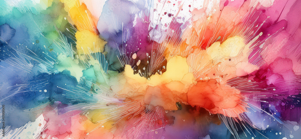 custom made wallpaper toronto digitalAbstract art splattered watercolor painting vibrant watercolor splash with a blend of colors for artistic design.