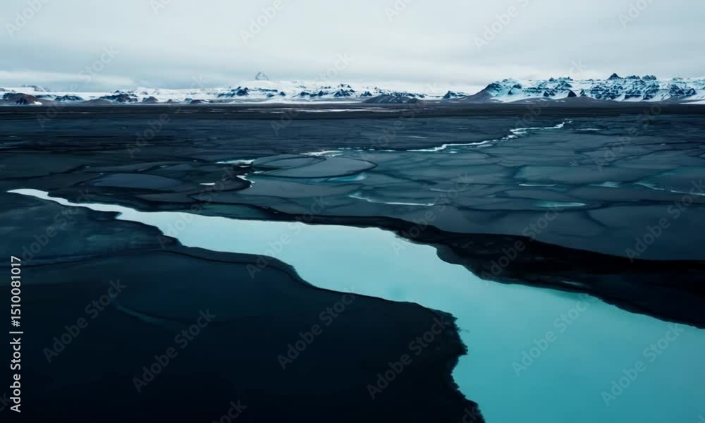 custom made wallpaper toronto digitalCapture a drone's-eye view of a glacier-fed river snaking through Icelandic black sand plains, with icy blue water contrasting against dark volcanic textures. Add wide sweeping movements and gentle ca