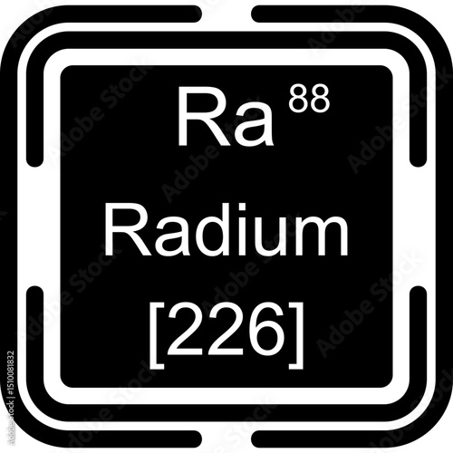 Radium Periodic Table Black Bold Icon