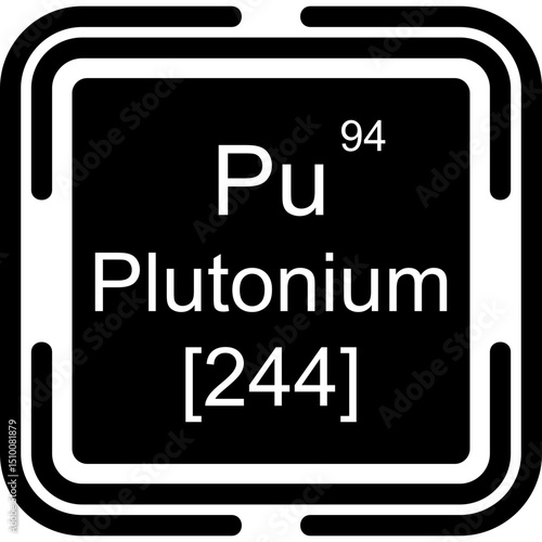 Plutonium Periodic Table Black Bold Icon