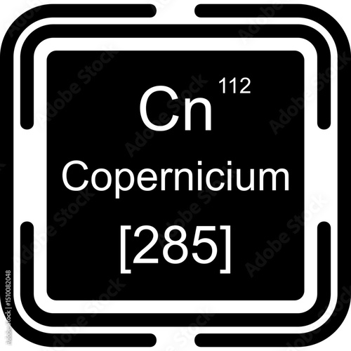 Copernicium Periodic Table Black Bold Icon