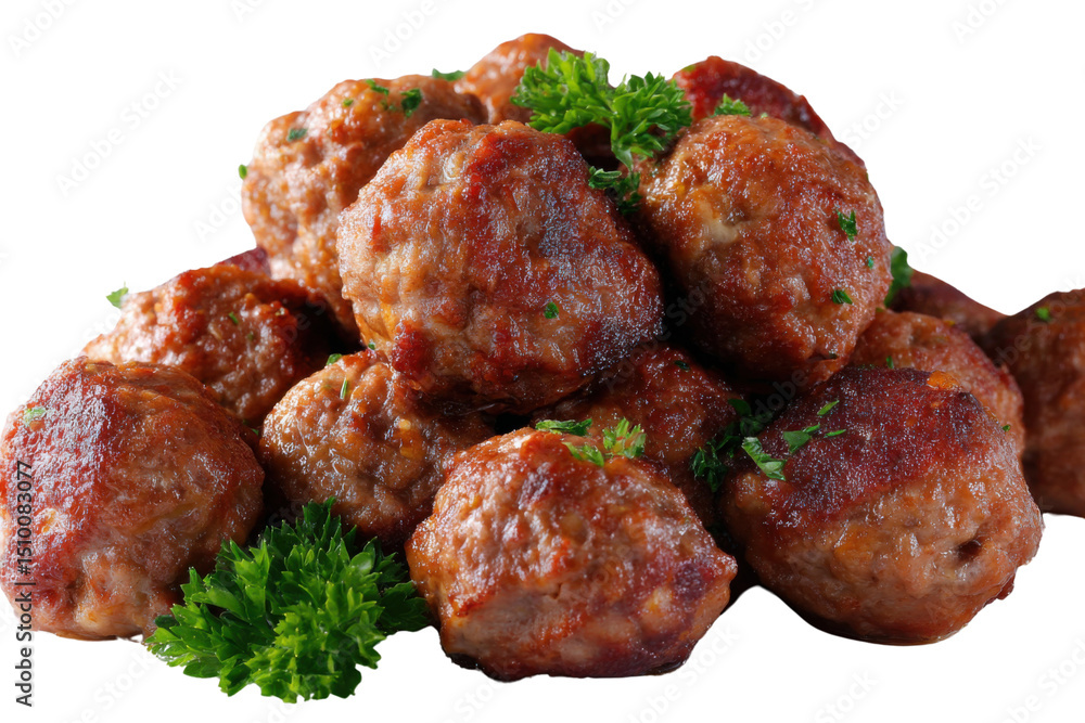 Succulent Meatballs: An inviting arrangement of perfectly cooked, savory meatballs garnished with fresh herbs, a culinary delight for food lovers. Succulent Meatballs: An inviting arrangement of perfectly cooked, savory meatballs garnished with fresh herbs, a culinary delight for food lovers.