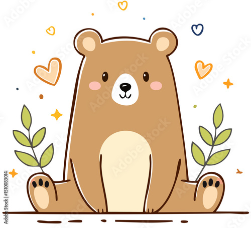 Playful Brown Bear Vector