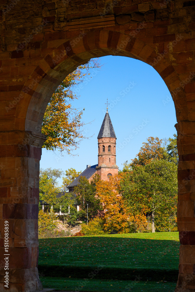 Naklejka premium Stadt Lorsch an der Bergstrasse, Hessen, Stadtimpression Rathaus