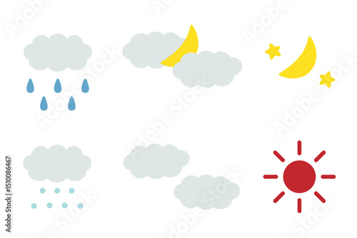 シンプルでかわいい天気のアイコンセット