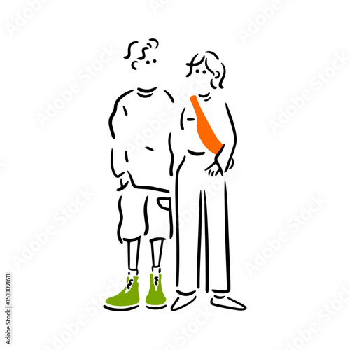 話すカップルのイラスト素材